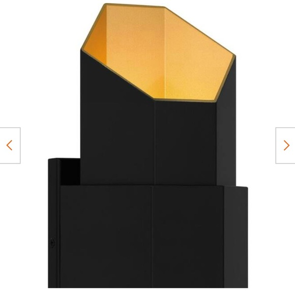 Chasm Integrated LED Matte Black Gold Outdoor Wall Lantern 15' H X 6'' W X 5'' D - Picture 3 of 8